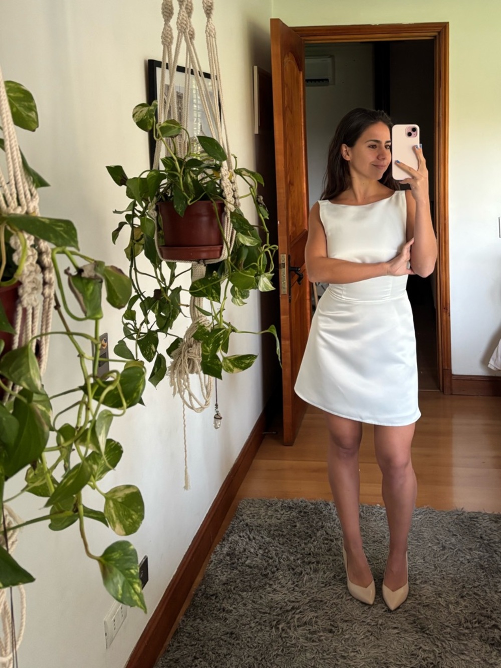 Reformation White Sleeveless Mini Dress